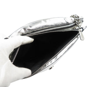 未使用 サルヴァトーレフェラガモ GG-211287 ヴァラリボン レザー シルバー金具 シルバー ショルダーバッグ 0377【中古】Salvatore Ferragamo