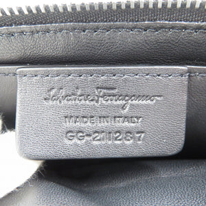 未使用 サルヴァトーレフェラガモ GG-211287 ヴァラリボン レザー シルバー金具 シルバー ショルダーバッグ 0377【中古】Salvatore Ferragamo