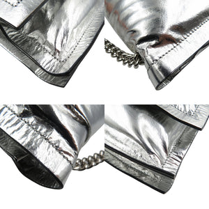 未使用 サルヴァトーレフェラガモ GG-211287 ヴァラリボン レザー シルバー金具 シルバー ショルダーバッグ 0377【中古】Salvatore Ferragamo