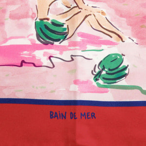 美品 エルメス カレ70 BAIN DE MER 海水浴 シルク マルチカラー スカーフ 0392【中古】HERMES