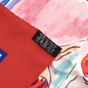 美品 エルメス カレ70 BAIN DE MER 海水浴 シルク マルチカラー スカーフ 0392【中古】HERMES
