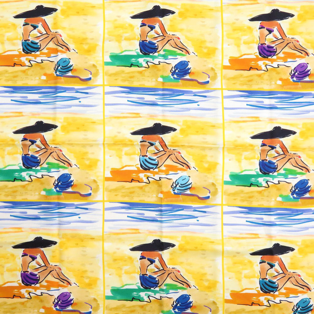 美品 エルメス カレ70 BAIN DE MER 海水浴 シルク マルチカラー スカーフ 0392【中古】HERMES