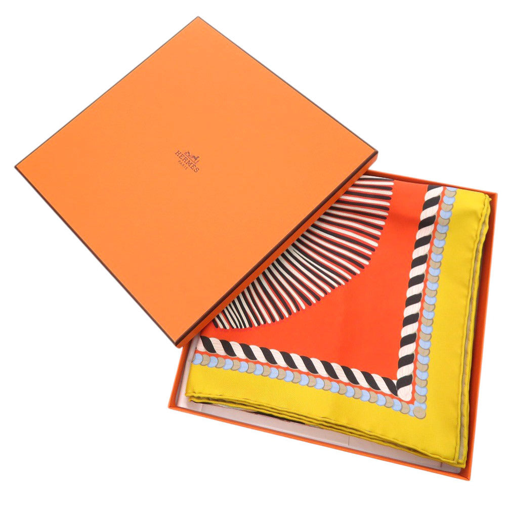 新品同様 エルメス カレ90 ダブルフェイス 式典肩章 Epaulettes de Gala シルク マルチカラー スカーフ 0396【中古】HERMES