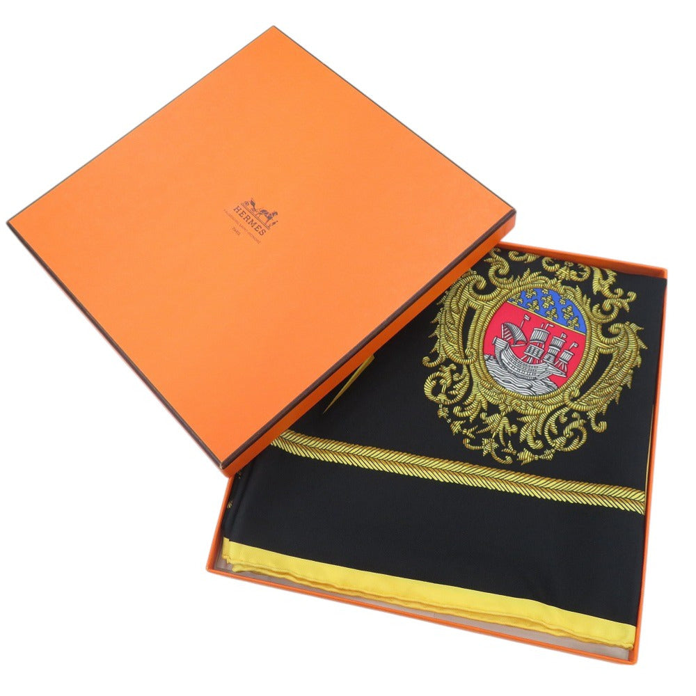 美品 エルメス カレ90 LES ARMES DE PARIS パリの紋章 シルク マルチカラー スカーフ 0397【中古】HERMES