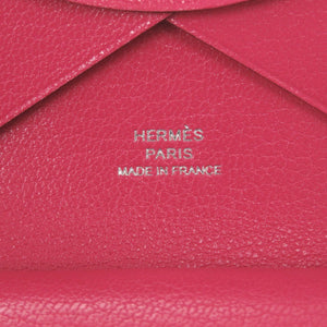 未使用 エルメス カルヴィデュオ シェーブルシャムキラ ローズエクストリーム B刻印(2023年製) カードケース ピンク 0399【中古】HERMES
