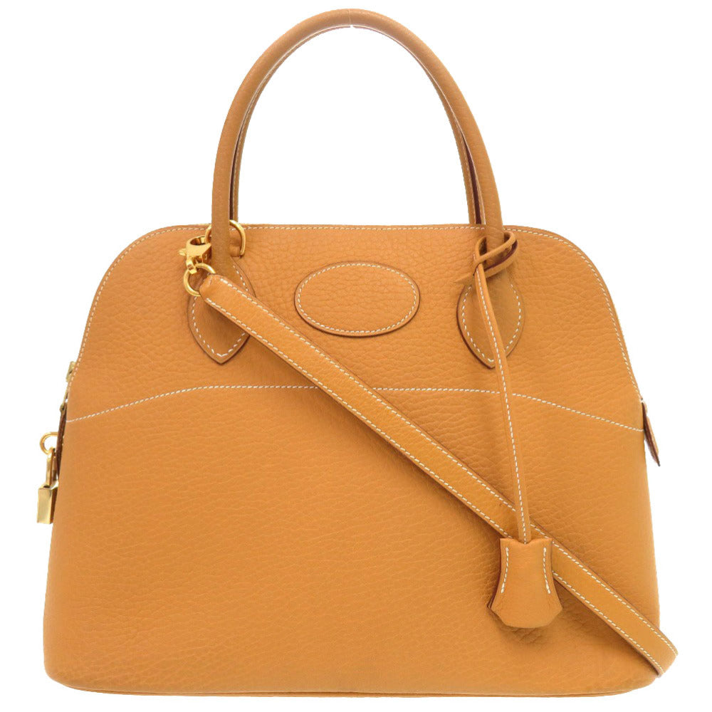 美品 エルメス ボリード31 フィヨルド ナチュラルサブレ ゴールド金具 □I刻印 ハンドバッグ 茶 0401 【中古】 HERMES