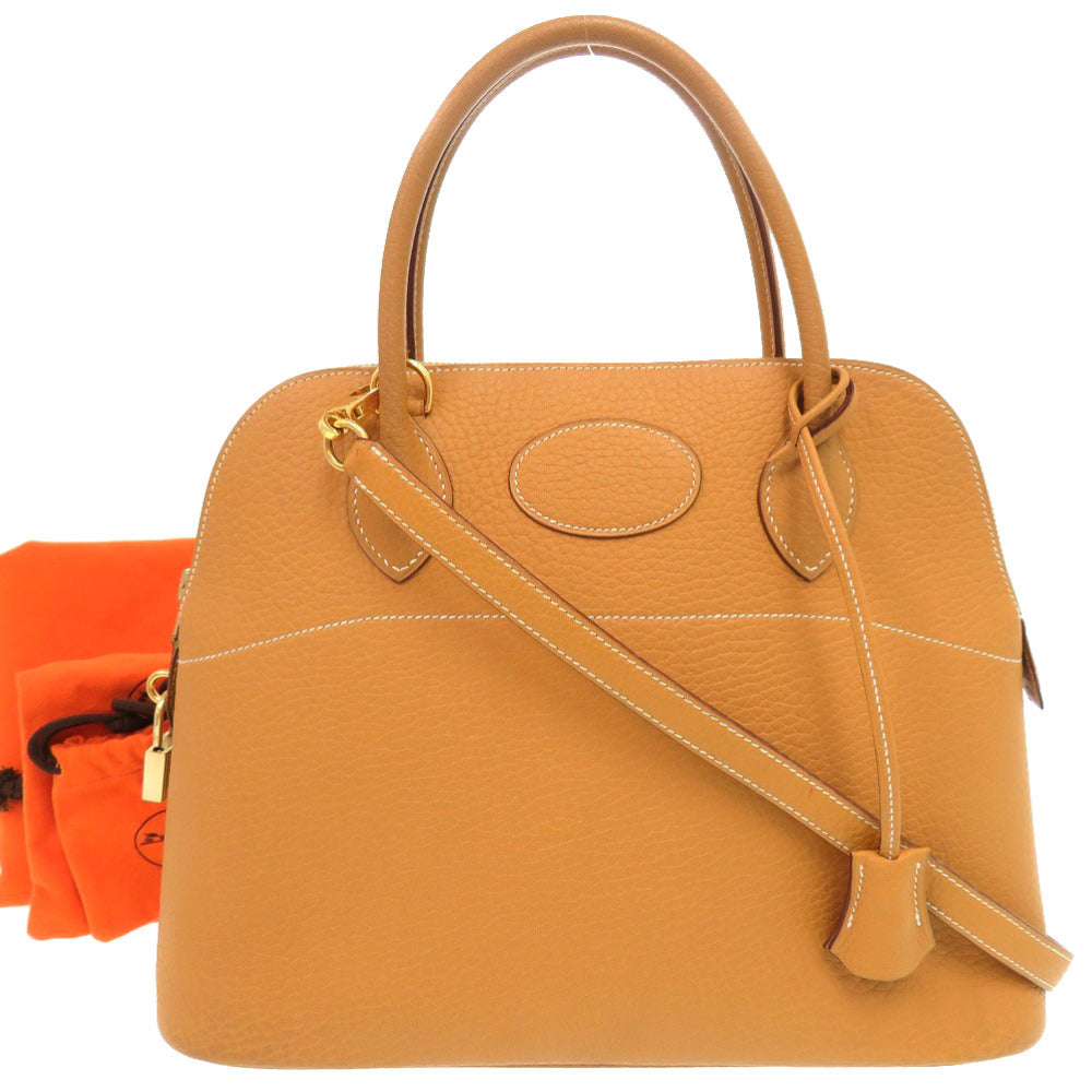 美品 エルメス ボリード31 フィヨルド ナチュラルサブレ ゴールド金具 □I刻印 ハンドバッグ 茶 0401 【中古】 HERMES