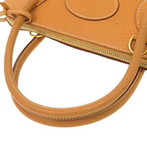 美品 エルメス ボリード31 フィヨルド ナチュラルサブレ ゴールド金具 □I刻印 ハンドバッグ 茶 0401 【中古】 HERMES