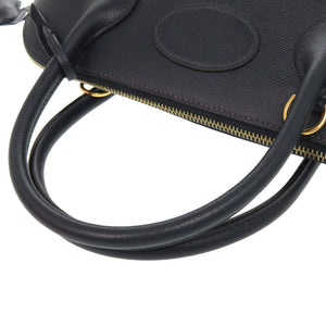 美品 エルメス ボリード31 クシュベル ネイビー ゴールド金具 □F刻印 ハンドバッグ 紺 0402 【中古】 HERMES