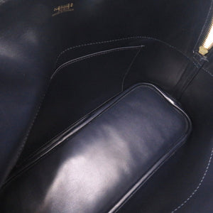 美品 エルメス ボリード31 クシュベル ネイビー ゴールド金具 □F刻印 ハンドバッグ 紺 0402 【中古】 HERMES