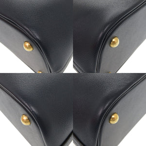 美品 エルメス ボリード31 クシュベル ネイビー ゴールド金具 □F刻印 ハンドバッグ 紺 0402 【中古】 HERMES