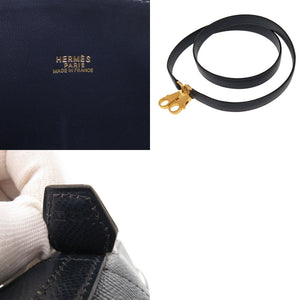 美品 エルメス ボリード31 クシュベル ネイビー ゴールド金具 □F刻印 ハンドバッグ 紺 0402 【中古】 HERMES