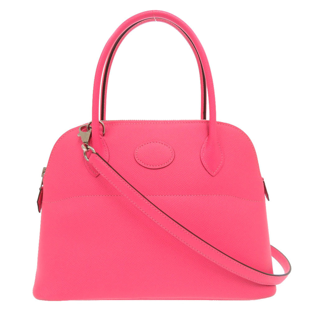 美品 エルメス ボリード27 ヴォーエプソン ローズアザレ シルバー金具 T刻印 ハンドバッグ 0403 【中古】 HERMES