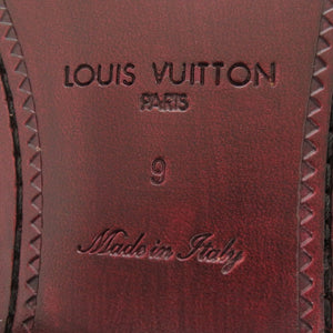 未使用品 ルイ ヴィトン サイズ9 レザー ブラック ローファー 黒 LV 0406【中古】LOUIS VUITTON メンズ