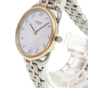 美品 エルメス アルソー AR4.220 ホワイト SS クオーツ 腕時計 0414【中古】HERMES