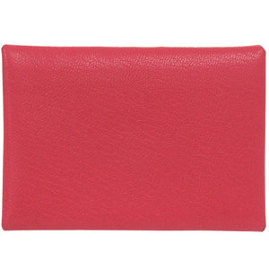 新品同様 エルメス カルヴィデュオ シェーブルシャムキラ ローズエクストリーム シルバー金具 U刻印(2022年製) コインケース 財布 赤 0415【中古】HERMES