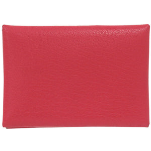 新品同様 エルメス カルヴィデュオ シェーブルシャムキラ ローズエクストリーム シルバー金具 U刻印(2022年製) コインケース 財布 赤 0415【中古】HERMES