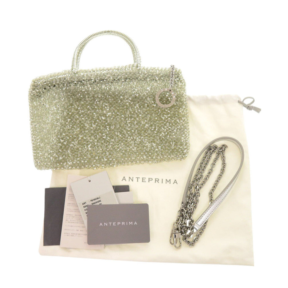 美品 アンテプリマ ワイヤーバッグ リナッシェレ PB19SC56L3 ARGENTO シルバー PVC ハンドバッグ 0423【中古】ANTEPRIMA