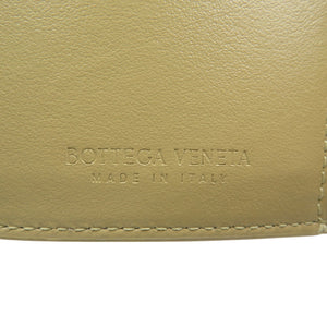 ボッテガヴェネタ トライアングル タイニーウォレット カーフスキン ゴールド金具 シルバー金具 ベージュ 三つ折り財布 0425【中古】BOTTEGA VENETA