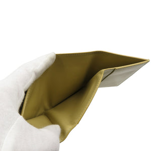 ボッテガヴェネタ トライアングル タイニーウォレット カーフスキン ゴールド金具 シルバー金具 ベージュ 三つ折り財布 0425【中古】BOTTEGA VENETA