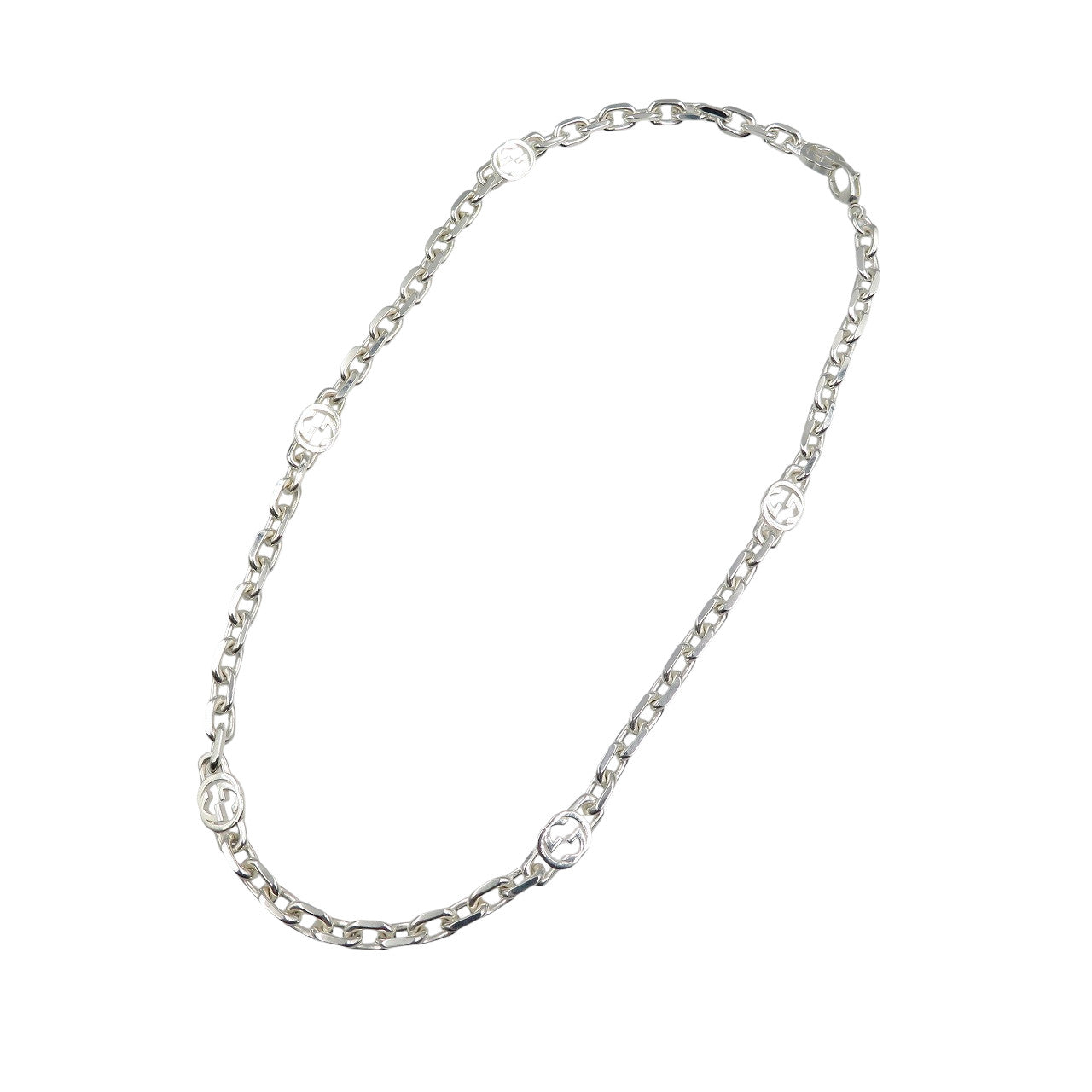 美品 グッチ インターロッキングG  シルバー925 ネックレス 0431【中古】GUCCI