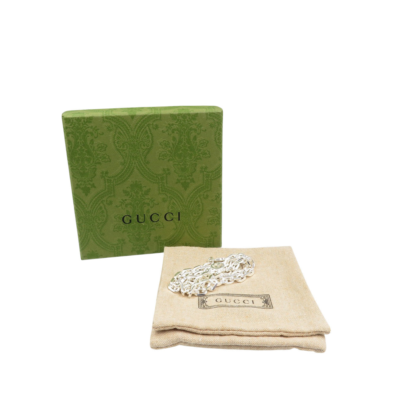 美品 グッチ インターロッキングG  シルバー925 ネックレス 0431【中古】GUCCI