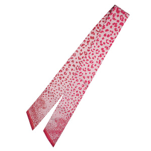 美品 カルティエ レオパード 豹柄 シルク ピンク スカーフ 0432-2【中古】Cartier