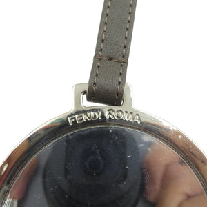 未使用 フェンディ モンスター ミラー レザー シルバー金具 グレー レッド バッグチャーム 0435【中古】FENDI