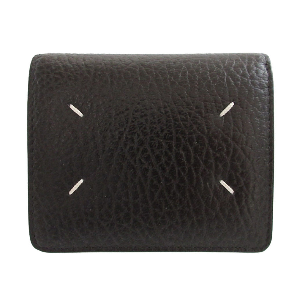 新品同様 メゾンマルジェラ S56UI0140 ICチップ レザー ブラック 黒 2つ折り財布 財布 0438【中古】Maison Margiela