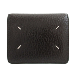 新品同様 メゾンマルジェラ S56UI0140 ICチップ レザー ブラック 黒 2つ折り財布 財布 0438【中古】Maison Margiela