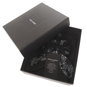 美品 サンローランパリ レーヨン ポリウレタン ブラック シュシュ ヘアアクセサリー 黒 0443【中古】SAINT LAURENT PARIS