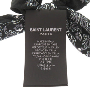 美品 サンローランパリ レーヨン ポリウレタン ブラック シュシュ ヘアアクセサリー 黒 0443【中古】SAINT LAURENT PARIS