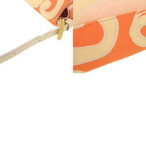 美品 フェンディ FF金具 キャンバス オレンジ ベージュ ワンショルダーバッグ ハンドバッグ 0454【中古】FENDI