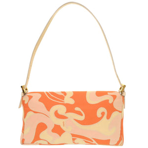 美品 フェンディ FF金具 キャンバス オレンジ ベージュ ワンショルダーバッグ ハンドバッグ 0454【中古】FENDI