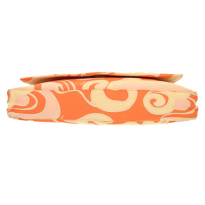 美品 フェンディ FF金具 キャンバス オレンジ ベージュ ワンショルダーバッグ ハンドバッグ 0454【中古】FENDI