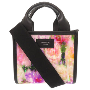 美品 ジミーチュウ 花柄 ナイロン レザー マルチカラー 2WAY ミニバッグ ハンドバッグ ショルダーバッグ 0455【中古】JIMMY CHOO