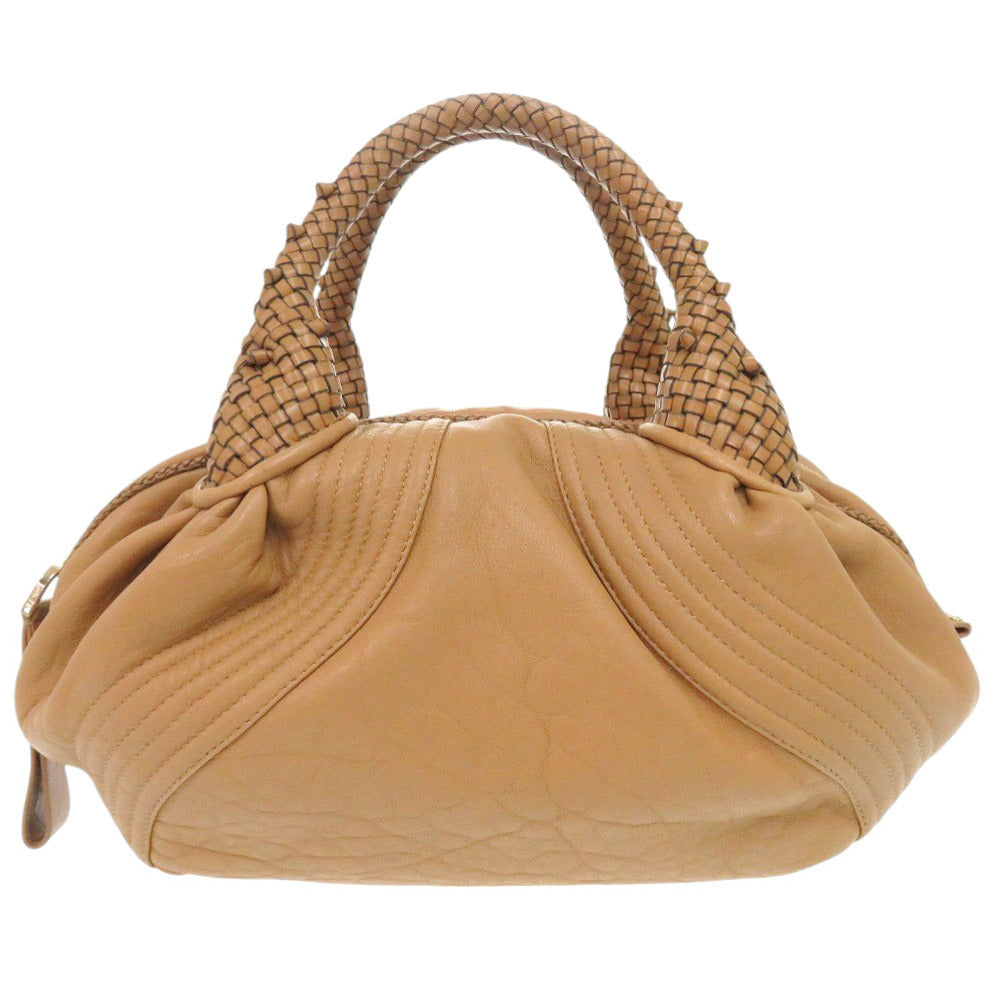美品 フェンディ スパイバッグ ズッカ柄 レザー ベージュ ハンドバッグ 0456【中古】FENDI