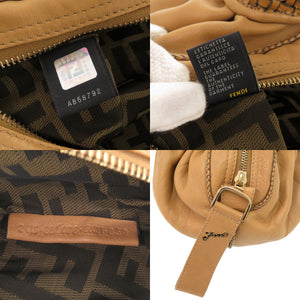 美品 フェンディ スパイバッグ ズッカ柄 レザー ベージュ ハンドバッグ 0456【中古】FENDI