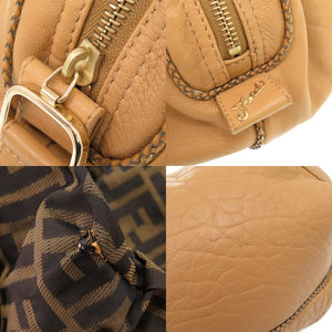美品 フェンディ スパイバッグ ズッカ柄 レザー ベージュ ハンドバッグ 0456【中古】FENDI