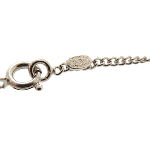 新品同様 シャネル ココマーク A28942 メタル ラインストーン シルバー ネックレス 0460【中古】CHANEL
