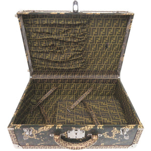 フェンディ VINTAGE ズッカ カモフラージュ 7VV060 PVC ベージュ トランク 迷彩 0467【中古】FENDI