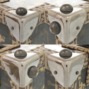 フェンディ VINTAGE ズッカ カモフラージュ 7VV060 PVC ベージュ トランク 迷彩 0467【中古】FENDI