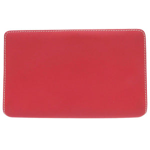 美品 ロエベ ポーチ レザー ロゴ 小物入れ コスメポーチ レッド 0470【中古】LOEWE