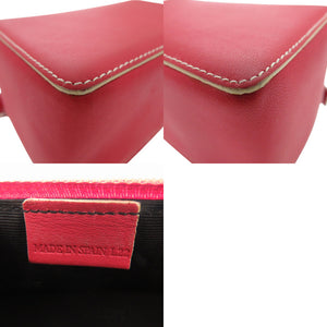美品 ロエベ ポーチ レザー ロゴ 小物入れ コスメポーチ レッド 0470【中古】LOEWE