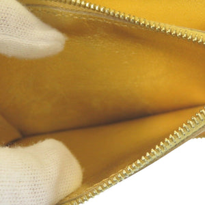 セリーヌ ラウンドファスナー S-TN-1113 レザー ゴールド/イエロー 二つ折り財布 0472【中古】CELINE