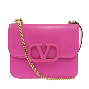 美品 ヴァレンティノ・ガラヴァーニ Vスリング レザー ピンク ショルダーバッグ 0485【中古】Valentino Garavani