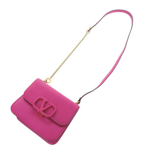 美品 ヴァレンティノ・ガラヴァーニ Vスリング レザー ピンク ショルダーバッグ 0485【中古】Valentino Garavani