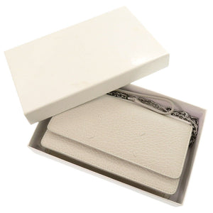 新品同様 メゾン マルジェラ S56UI0147 レザー ホワイト チェーンウォレット ショルダーバッグ 0488【中古】Maison Margiela