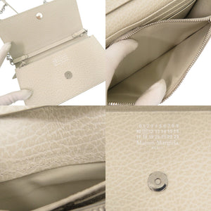 新品同様 メゾン マルジェラ S56UI0147 レザー ホワイト チェーンウォレット ショルダーバッグ 0488【中古】Maison Margiela