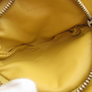 新品同様 ボッテガヴェネタ マキシイントレチャート ICチップ レザー イエロー 黄 コインケース 財布 0489【中古】BOTTEGA VENETA